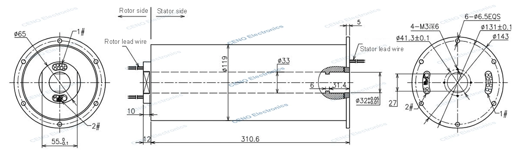 Ethernet Slip Ring With Function Electrical Collector For Low Airborne