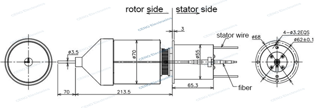 fiber optic rotary joint combined integrated slip ring