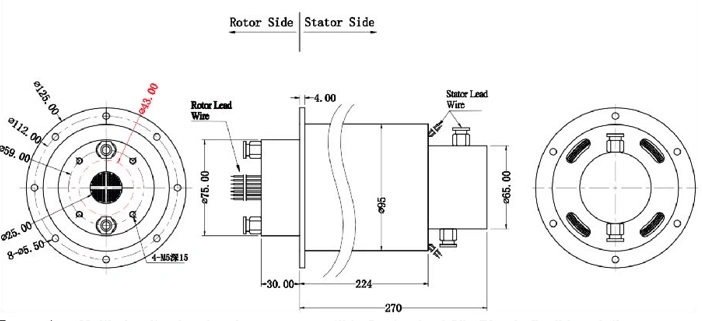 220 Circuits Signal and Power Compatible Customized Slip Ring in Flexible Solution